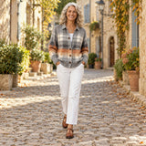 Marlene | Cardigan à carreaux dégradé chaud