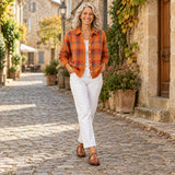 Megan | Cardigan tricot à carreaux