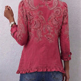 Anouk | Veste paisley vintage à volants