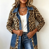 Louise | Veste longue léopard et denim