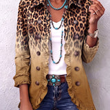 Madeleine | Blazer léopard ocre ombré à volants