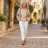 Sabine | Cardigan à motif de roses grimpantes