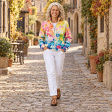 Ursule | Cardigan à motif floral aquarelle