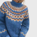 Eugénie | Pull col roulé à motif norvégien