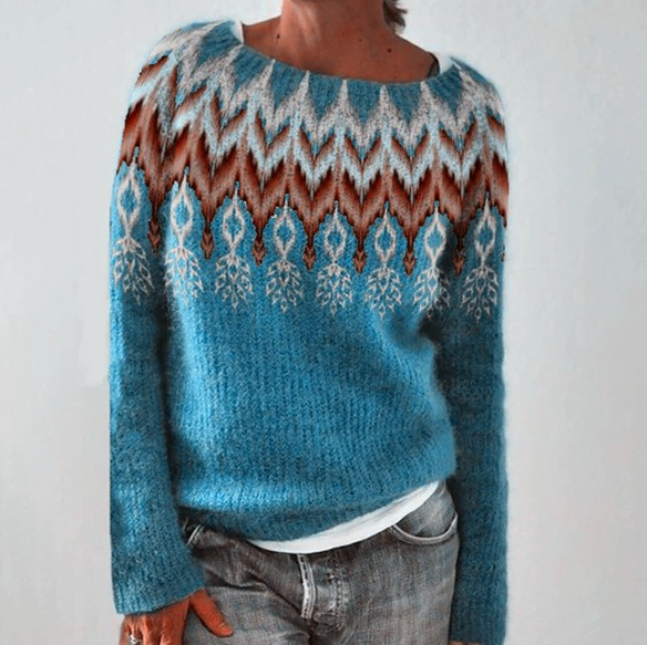 Lucie | Pull rétro à motif norvégien aux couleurs vives