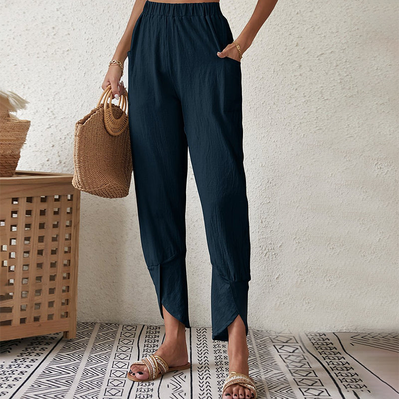 Estelle - Pantalon à Ourlet Fendu